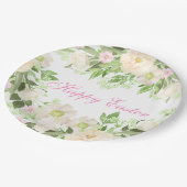 水彩フローラハッピーイースタープレート ペーパープレート (アングル)