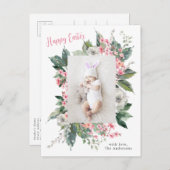 水彩フローラハッピーイースター写真 ポストカード (正面/裏面)