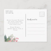 水彩フローラハッピーイースター写真 ポストカード (裏面)