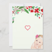 水彩フローラハッピーベビーシャワー招待状 (裏面)