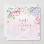 水彩フローラハッピーマザーズデイの写真カード (正面)