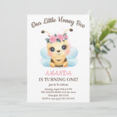水彩フローラハニービーバースデーパーティー 招待状 (スタンド正面)