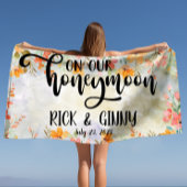 水彩フローラハネムーンギフトパーソナライズされた ビーチタオル