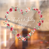 水彩フローラハートエレガントカスタムウェディング ウィンドウサイン (シート2)