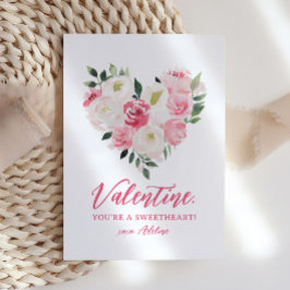水彩フローラハートキッズバレンタインデー ノートカード