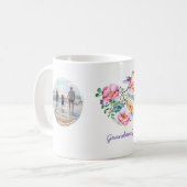 水彩フローラハートハミングバードフォトギフト コーヒーマグカップ (正面左)