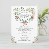 水彩フローラハートリース引っ越し祝いパーティーパーティー 招待状 (スタンド正面)