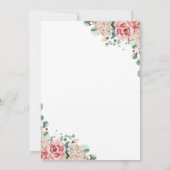 水彩フローラハートリース引っ越し祝いパーティーパーティー 招待状 (裏面)