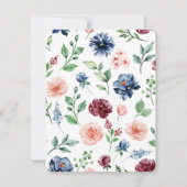 水彩フローラハート悔やみや弔慰葬儀記念 サンキューカード (裏面)