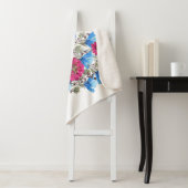 水彩フローラハート、明るいワイルドフラワーが鳴った シェルパブランケット (インサイチュ)