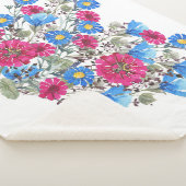 水彩フローラハート、明るいワイルドフラワーが鳴った シェルパブランケット (3/4)