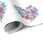 水彩フローラハート、明るいワイルドフラワーが鳴った ラッピングペーパー (ロールコーナー)