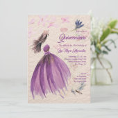 水彩フローラバイオレットキンセニェラ 招待状 (スタンド正面)
