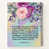 水彩フローラバイブル聖句コリントカスタム人 ノートブック (裏面)