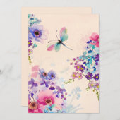 水彩フローラバタフライガーデングリッター シーズンカード (正面/裏面)