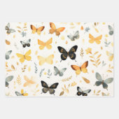 水彩フローラバタフライベビーシャワー ラッピングペーパーシート (正面3)