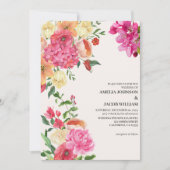 水彩フローラバターイエロー春の結婚式 招待状 (正面)