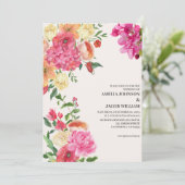 水彩フローラバターイエロー春の結婚式 招待状 (スタンド正面)