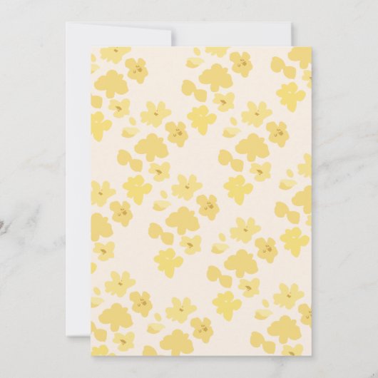 水彩フローラバターイエロー春の結婚式 招待状 (裏面)