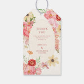 水彩フローラバタークリ結婚ームサンキュー ギフトタグ (裏面)