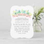 水彩フローラバナーアクアウェディング招待状 招待状 (スタンド正面)