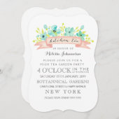 水彩フローラバナーキッチンティー招待状 招待状 (正面/裏面)
