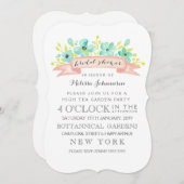 水彩フローラバナーブライダルシャワー招待状 招待状 (正面/裏面)