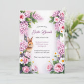 水彩フローラバニーイースターブランチ 招待状 (スタンド正面)