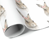 水彩フローラバニーラビットウッドランド動物 ラッピングペーパー (ロールコーナー)