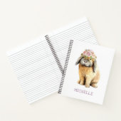 水彩フローラバニーラビットパーソナライズされた名 ノートブック (内部)