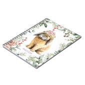 水彩フローラバニーラビットパーソナライズされた名 ノートブック (左側)