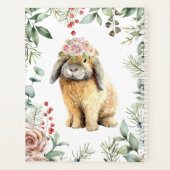 水彩フローラバニーラビットパーソナライズされた名 プランナー手帳 (裏面)