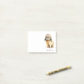 水彩フローラバニーラビットパーソナライズされた名 ポストイット (デスク上)