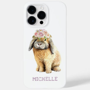 水彩フローラバニーラビットパーソナライズされた名 Case-Mate iPhone 14 PRO MAXケース