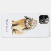 水彩フローラバニーラビットパーソナライズされた名 Case-Mate iPhoneケース (裏面(横))