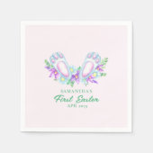 水彩フローラバニー足イースターペーパーナプキン スタンダードカクテルナプキン (正面)