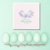 水彩フローラバニー足イースターペーパーナプキン スタンダードカクテルナプキン