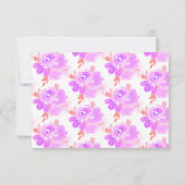 水彩フローラバプテスピンクベビー献身 招待状 (裏面)