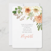 水彩フローラバプテスマサンキューカード サンキューカード (裏面)
