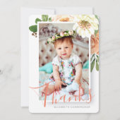 水彩フローラバプテスマサンキューカード サンキューカード (正面)