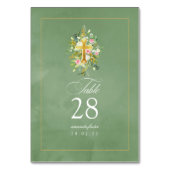 水彩フローラバプテスマ/《キリスト教》洗礼式や命名式/献身 テーブルナンバー (裏面)