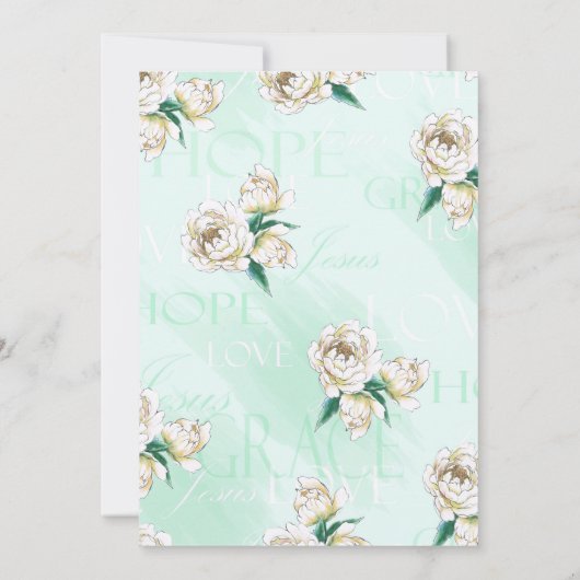 水彩フローラバプテスマ/《キリスト教》洗礼式や命名式/献身 招待状 (裏面)