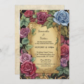 水彩フローラバラガーデンエレガントウェディング 招待状 (正面/裏面)