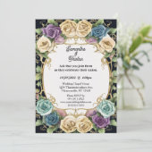 水彩フローラバラガーデンエレガントウェディング 招待状 (スタンド正面)