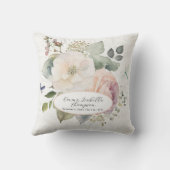 水彩フローラバラコテージガーデンベビーガール クッション (裏面)