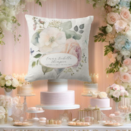 水彩フローラバラコテージガーデンベビーガール クッション