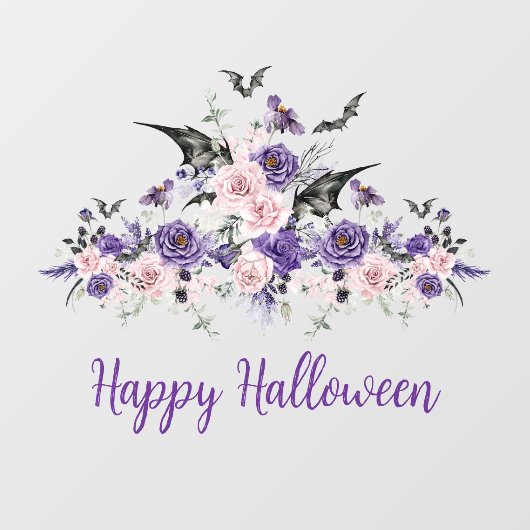 水彩フローラバラハッピーハローウィンスプオキー ウィンドウサイン (シート)