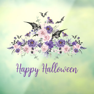 水彩フローラバラハッピーハローウィンスプオキー ウィンドウサイン