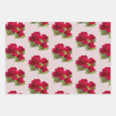 水彩フローラバラ包装紙セット3 ラッピングペーパーシート (正面3)