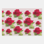 水彩フローラバラ包装紙セット3 ラッピングペーパーシート (正面2)